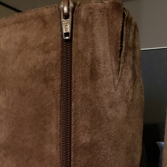 Aldo Leather Suede Platform Knee Boots Sandy Tan Color Fall Winter Tread Great 6 - Picture 6 of 10